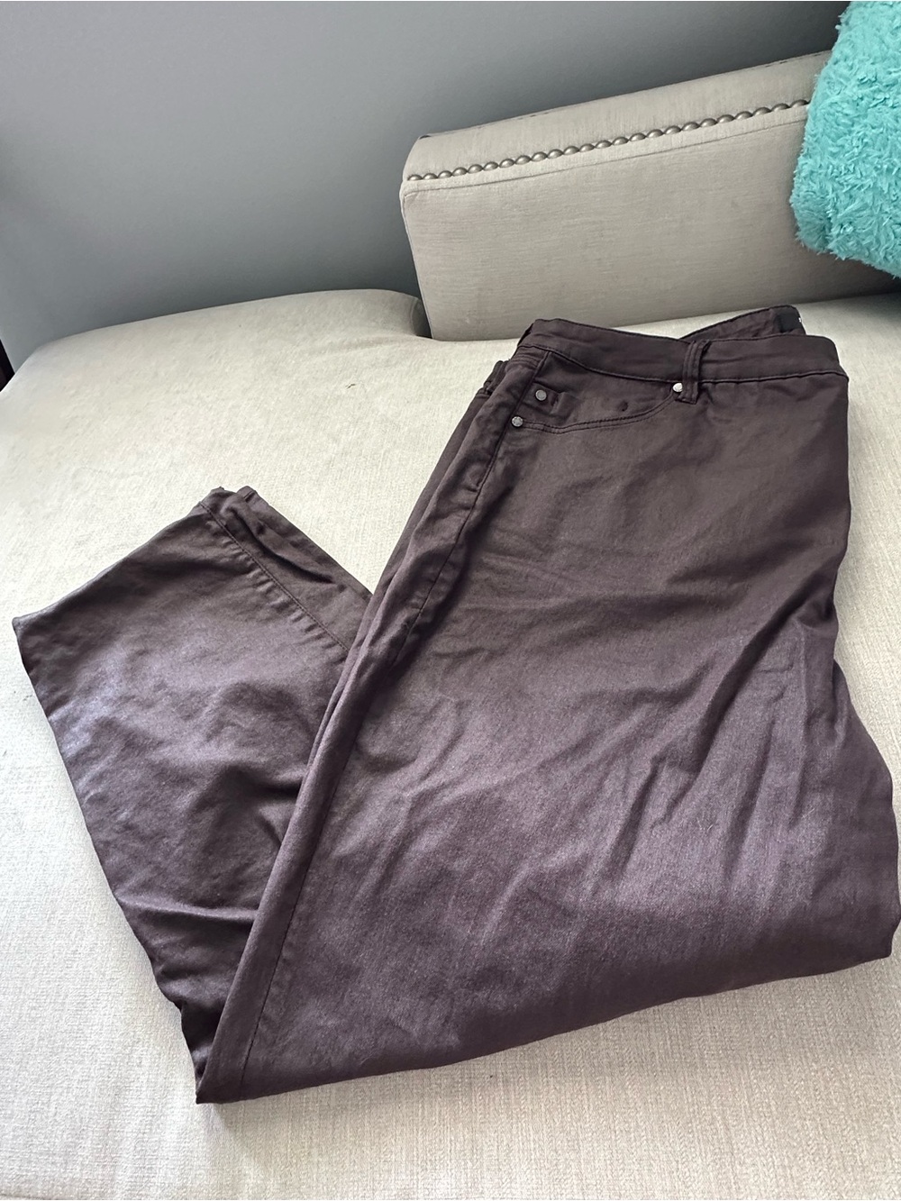 Liverpool Los Angeles Kennedy Straight Leg Jeans Brown Size 24W